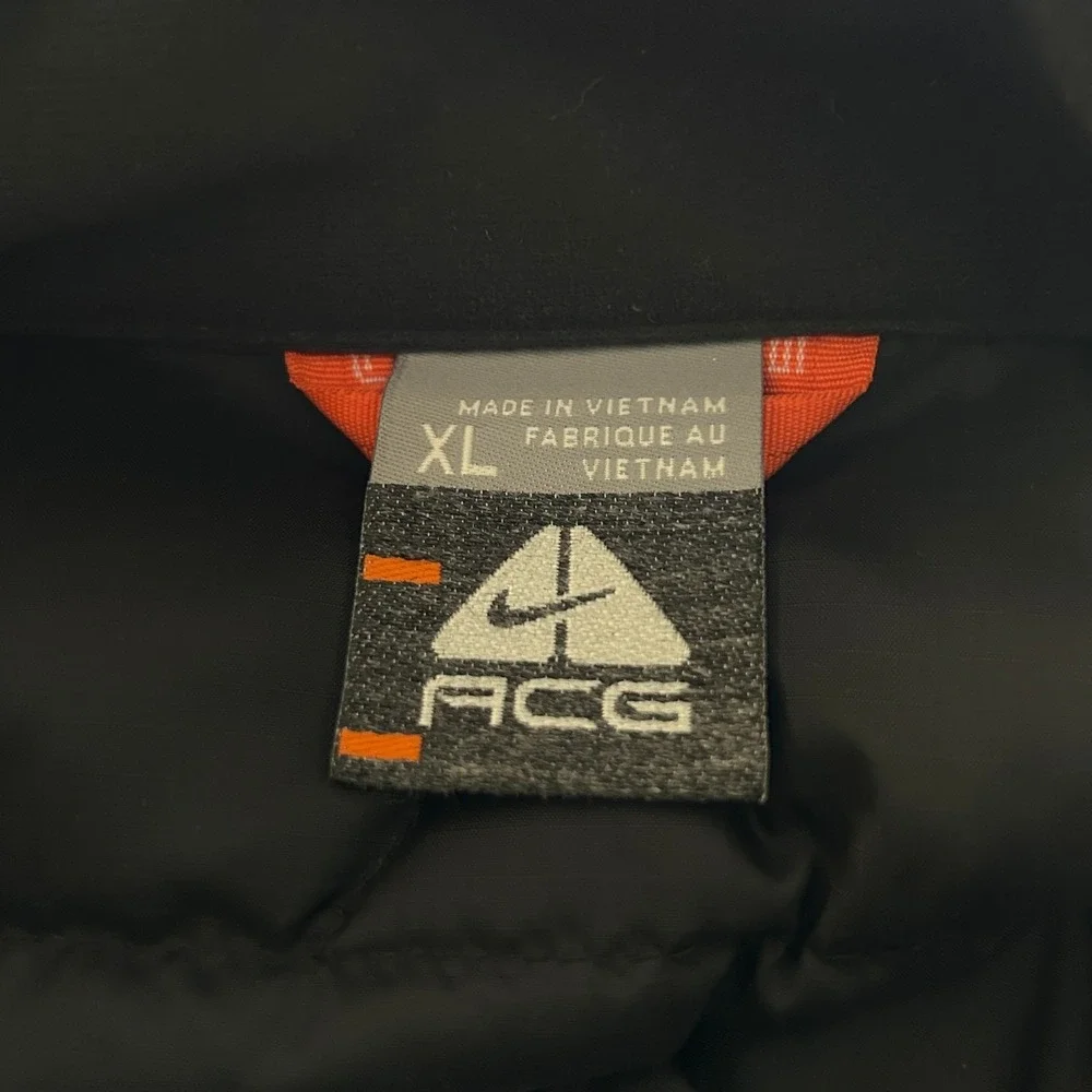 Nike ACG Men's Quilted Half-Zip Jacket Size XL Black Goose Down Outdoor Gorpcore